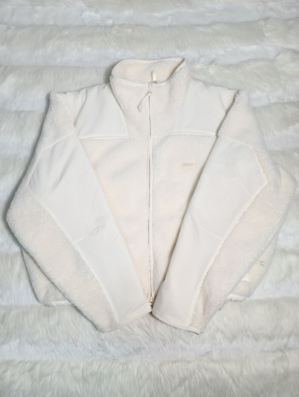 SKIMS Teddy Full Zip Up Pullover Jacket White Ecru Women Medium NEW